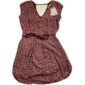 NWT Nordstrom Rack DR2 Tie Front Boho Print Lined Mini Dress